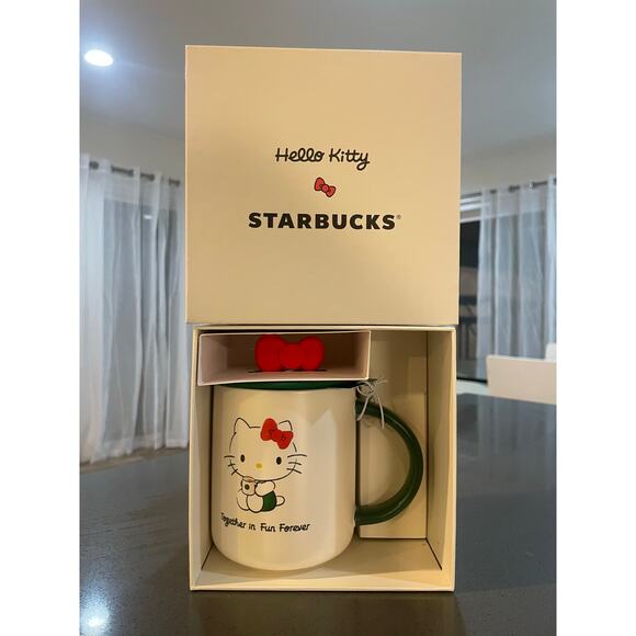 Starbucks × Hello Kitty Together in Fun Forever 16oz Ceramic Mug with Bow Lid - Picture 4 of 9